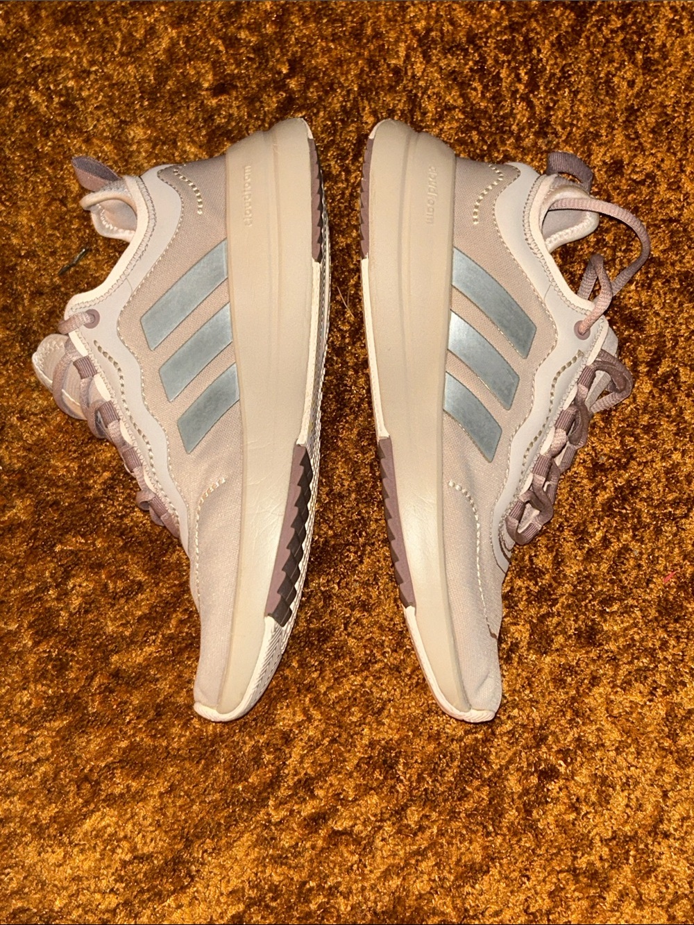 adidas Women’s Pale Pink Cloudfoam Lace-Up Sneakers - Picture 4 of 6